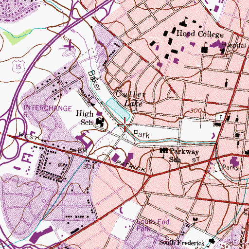 Topographic Map of Baker Park, MD