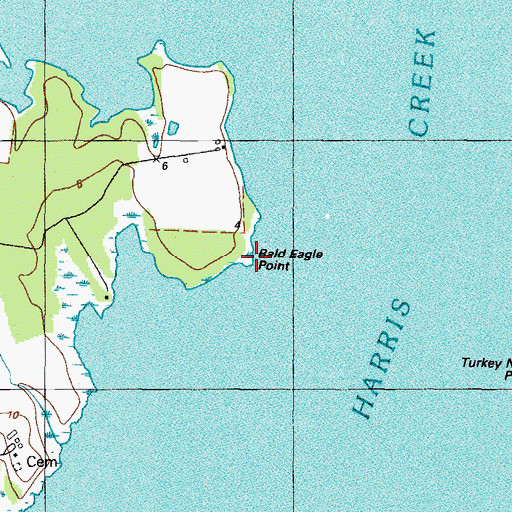 Topographic Map of Bald Eagle Point, MD