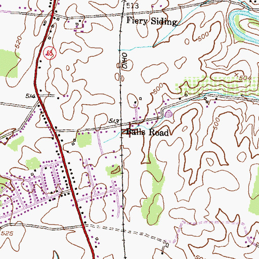 Topographic Map of Balls Road, MD