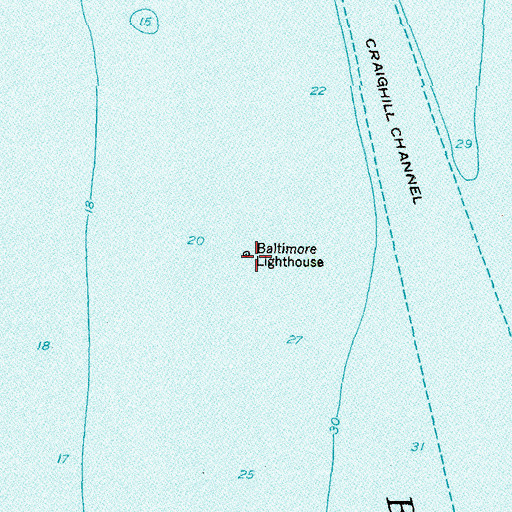 Topographic Map of Baltimore Lighthouse, MD