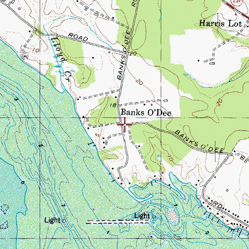 Topographic Map of Banks O'Dee, MD
