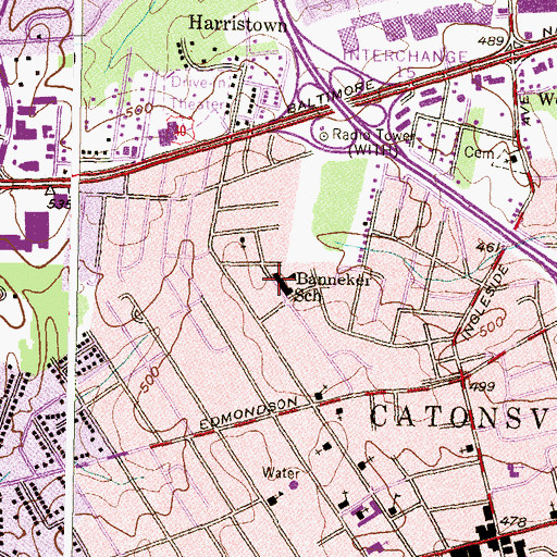 Topographic Map of Banneker School, MD