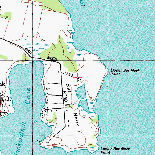 Topographic Map of Bar Neck, MD