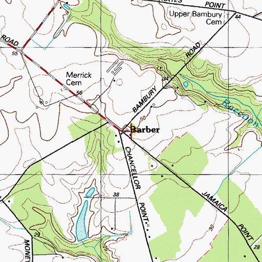 Topographic Map of Barber, MD