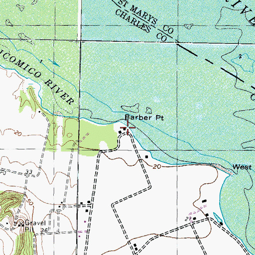 Topographic Map of Barber Point, MD