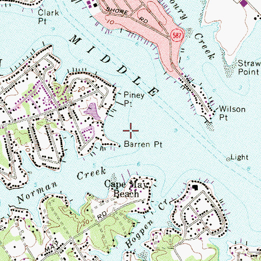 Topographic Map of Barren Point, MD