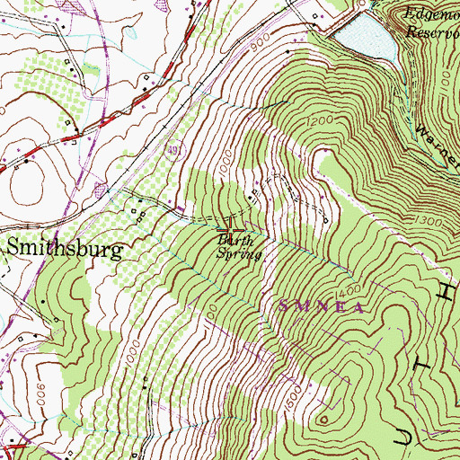 Topographic Map of Barth Spring, MD