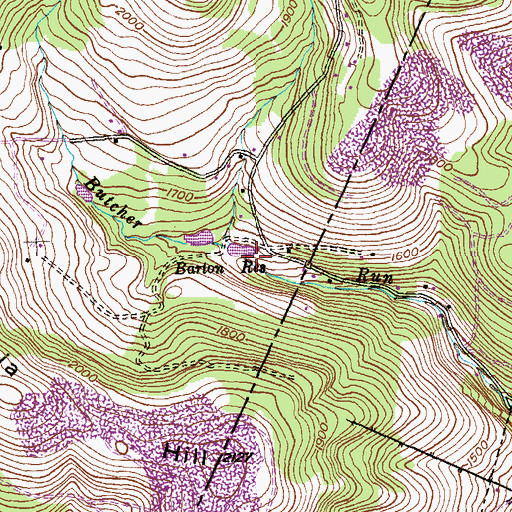 Topographic Map of Barton Reservation, MD