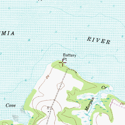 Topographic Map of Battery Point, MD