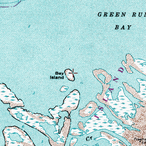 Topographic Map of Bay Island, MD