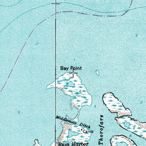 Topographic Map of Bay Point, MD
