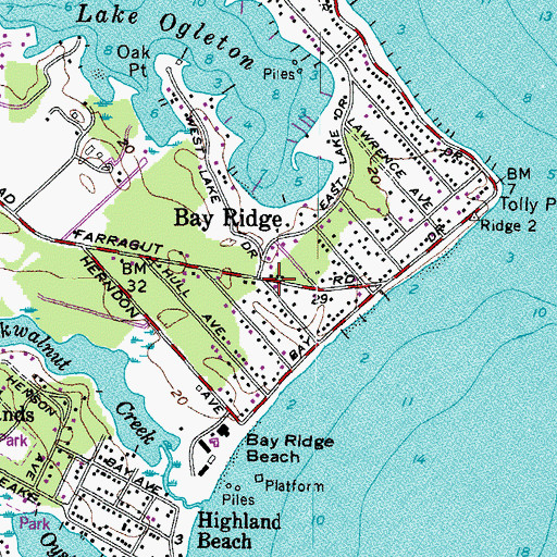 Topographic Map of Bay Ridge, MD