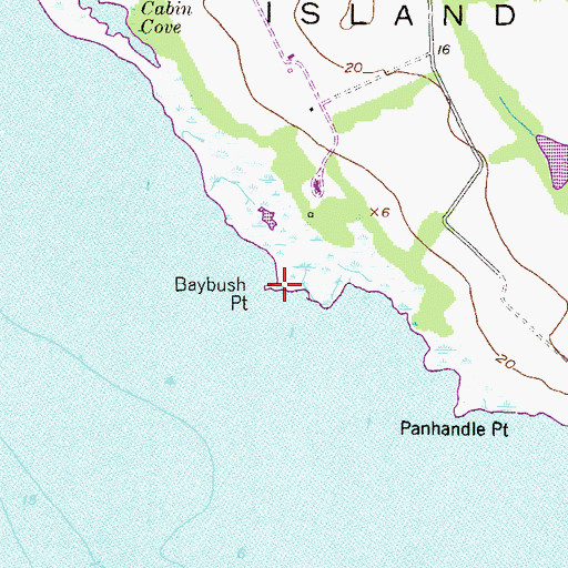 Topographic Map of Baybush Point, MD