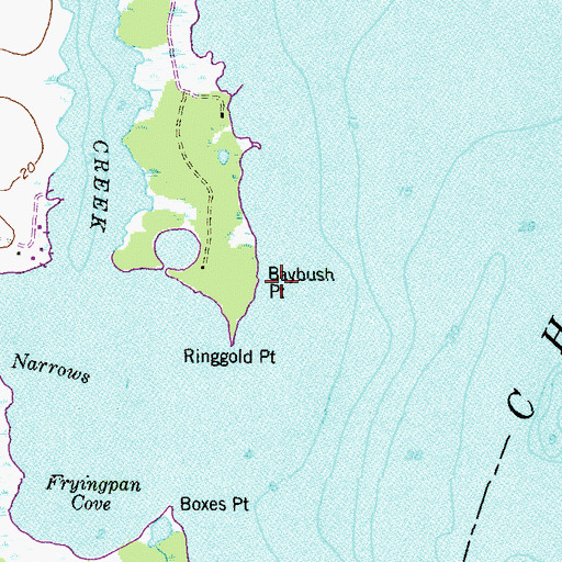 Topographic Map of Baybush Point, MD