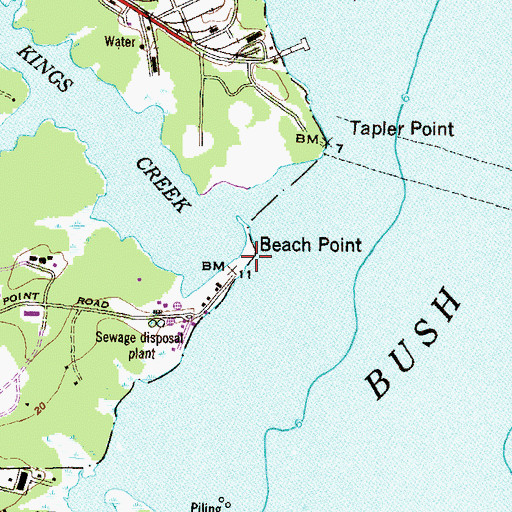 Topographic Map of Beach Point, MD