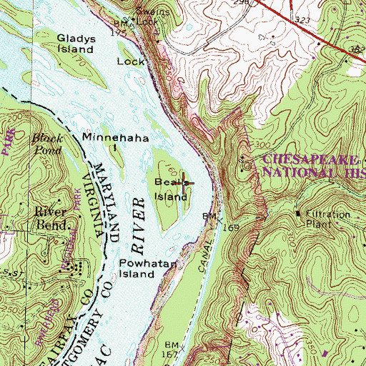 Topographic Map of Bealls Island, MD