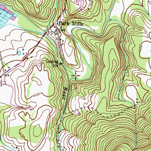 Topographic Map of Bear Branch, MD