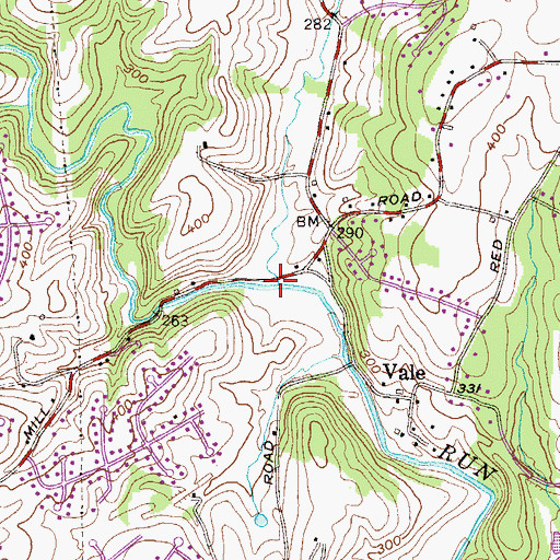 Topographic Map of Bear Cabin Branch, MD