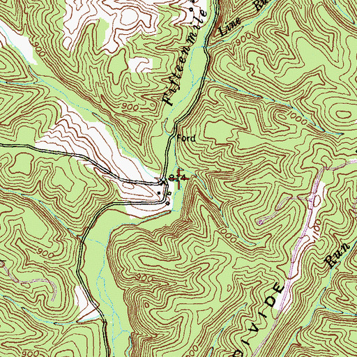 Topographic Map of Bear Camp Branch, MD