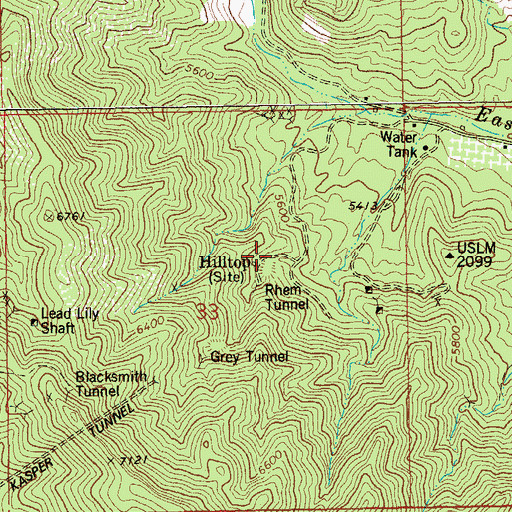 Topographic Map of Hilltop, AZ
