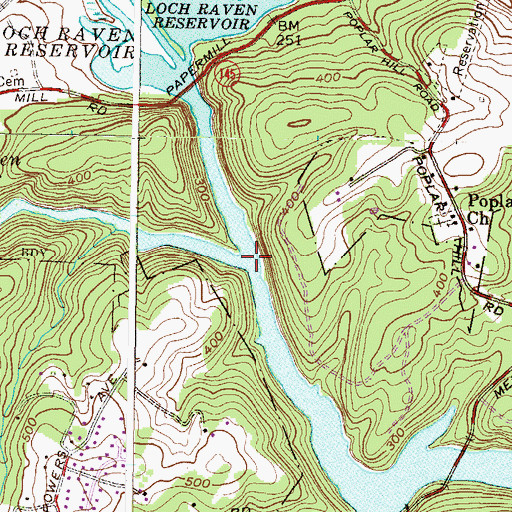 Topographic Map of Beaverdam Run, MD