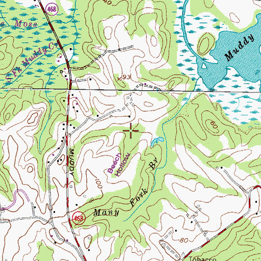 Topographic Map of Beech Hollow, MD
