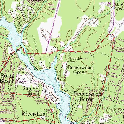 Topographic Map of Beechwood Park, MD