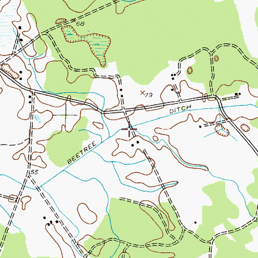 Topographic Map of Beetree Ditch, MD