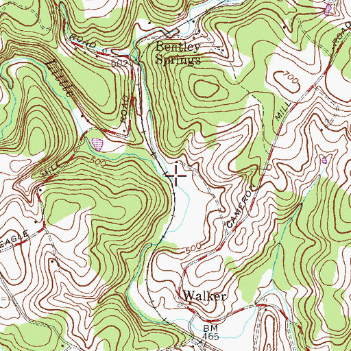 Topographic Map of Beetree Run, MD
