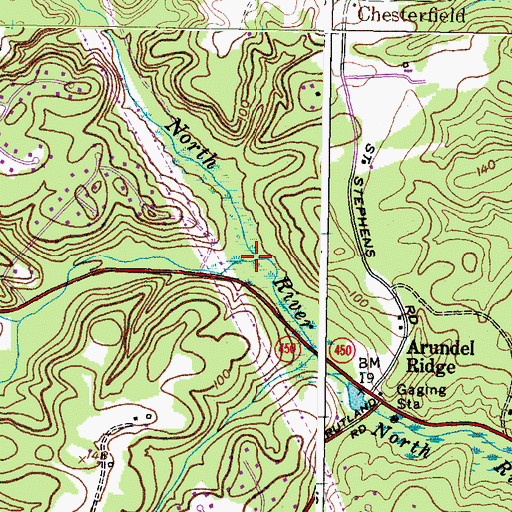 Topographic Map of Bell Branch, MD