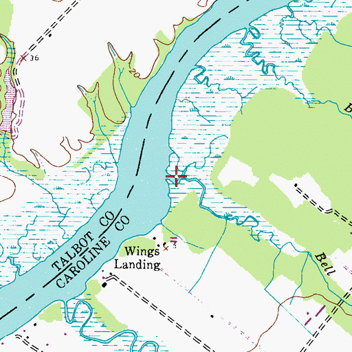 Topographic Map of Bell Creek, MD