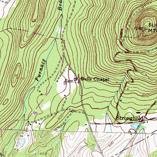 Topographic Map of Bells Chapel, MD