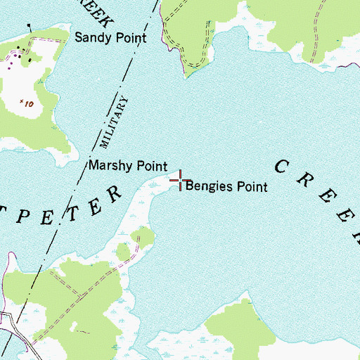 Topographic Map of Bengies Point, MD