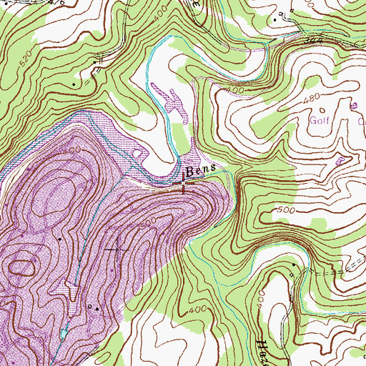 Topographic Map of Bens Branch, MD