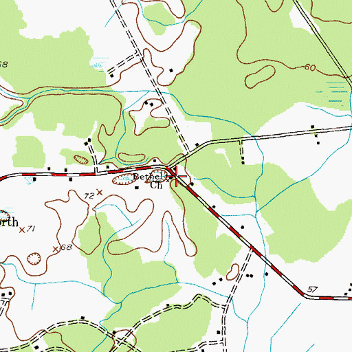 Topographic Map of Bethel Church, MD