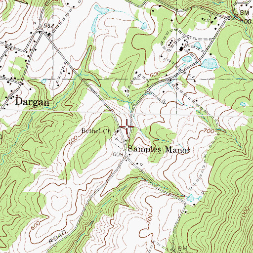 Topographic Map of Bethel United Methodist Church, MD
