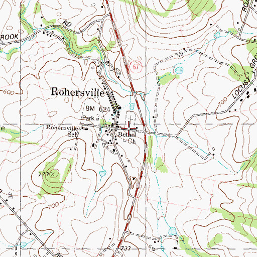 Topographic Map of Bethel United Methodist Church, MD