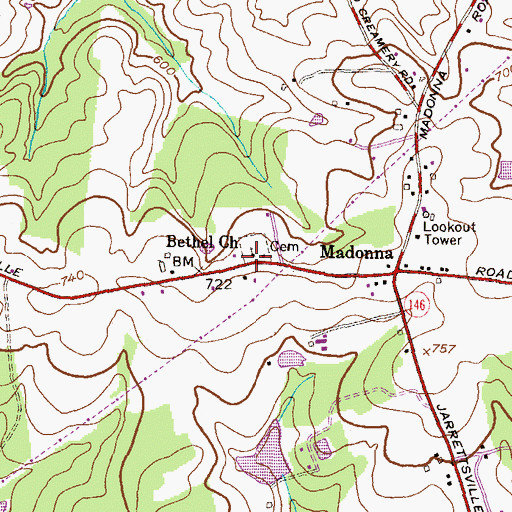 Topographic Map of Bethel Presbyterian Church, MD