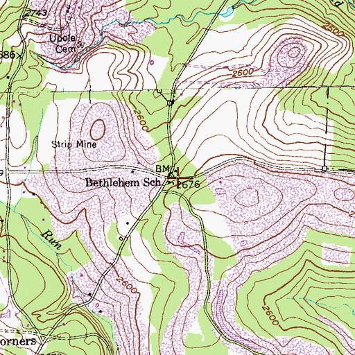 Topographic Map of Bethlehem School, MD