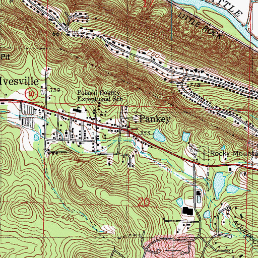 Topographic Map of Pankey, AR