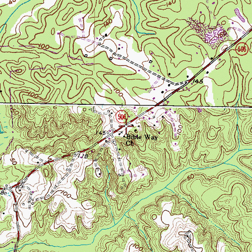 Topographic Map of Bible Way Church, MD