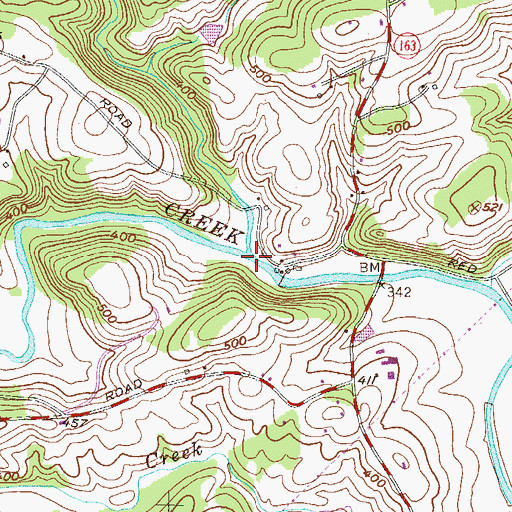 Topographic Map of Big Branch, MD
