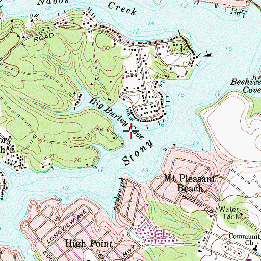 Topographic Map of Big Burley Cove, MD
