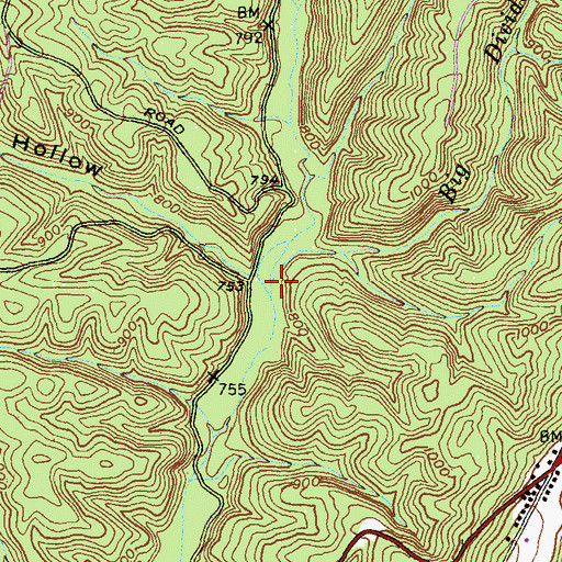 Topographic Map of Big Divide Run, MD