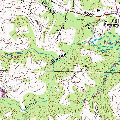 Topographic Map of Big Hob Run, MD