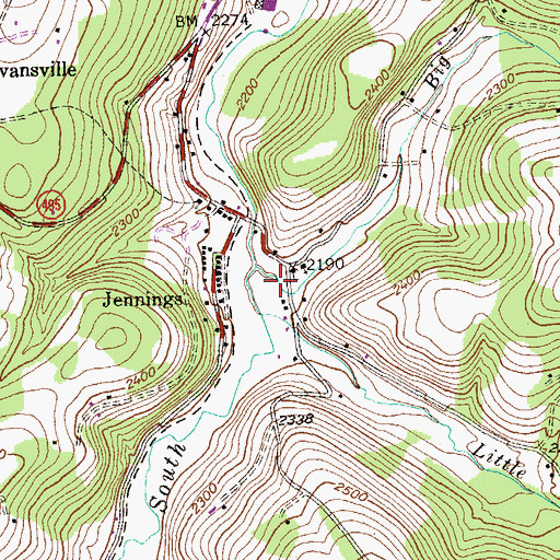 Topographic Map of Big Laurel Run, MD