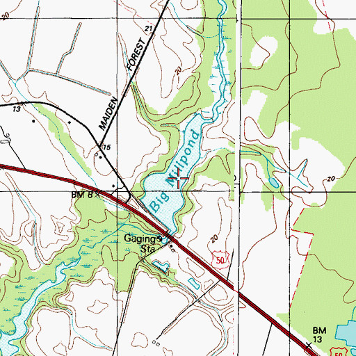 Topographic Map of Big Millpond, MD