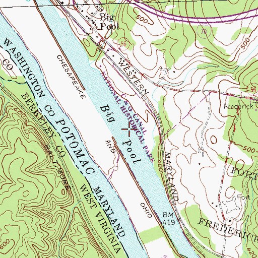 Topographic Map of Big Pool, MD