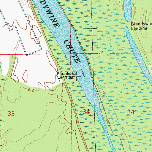 Topographic Map of Paradise Landing, AR