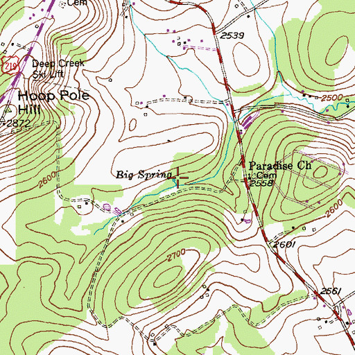 Topographic Map of Big Spring, MD